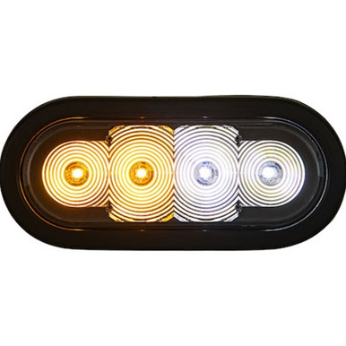 Buyers 6 Inch LED Oval Strobe Light With Amber/Clear LEDs And Clear Lens