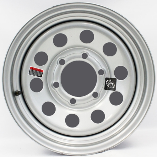 15"x6" Silver Modular Trailer Wheel 6-5.5" Bolt Circle - 128698GCC