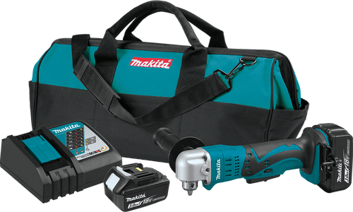 18V LXT™ Lithium-Ion Cordless 3/8" Angle Drill Kit (3.0Ah), Makita-built 4-pole motor, XAD01