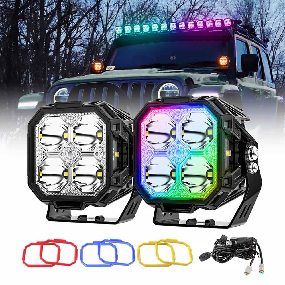 COLIGHT 3inch Diamond Series Side Shooter Ditch Lights With RGB Backlight(Set/2pcs)