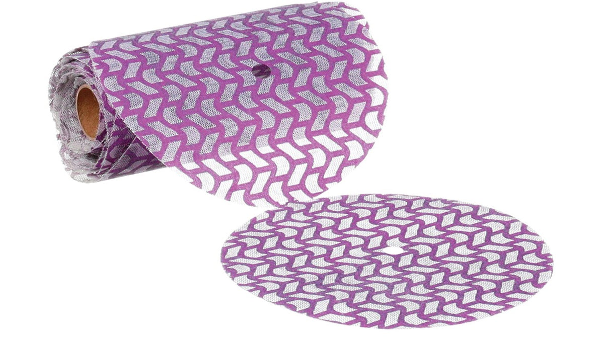 3M Cubitron II 31651 Disc, 6 in Dia, 120+ Grit, Ceramic Abrasive, Purple, Hook and Loop Attachment