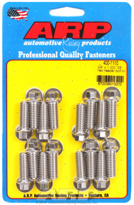 ARP 400-1110 Stainless Header Bolts - BBC/Ford V8 - 5/16" - Hex Head 1.00" UHL