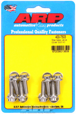 ARP 400-7503 Stainless Valve Cover Bolt Kit 12 Point Head - 8pc - 0.812" UHL SBC