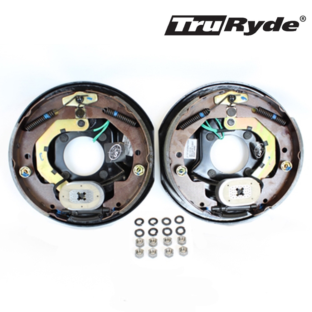 Pair of 10" x 2 1/4" TruRyde Electric Brake Assemblies for 3,500 lbs. Trailer Axles - 23158-IPS