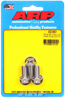 ARP 430-6801 Chevy Big Block/Small Block Lower Pulley Bolts - Stainless 12 Point