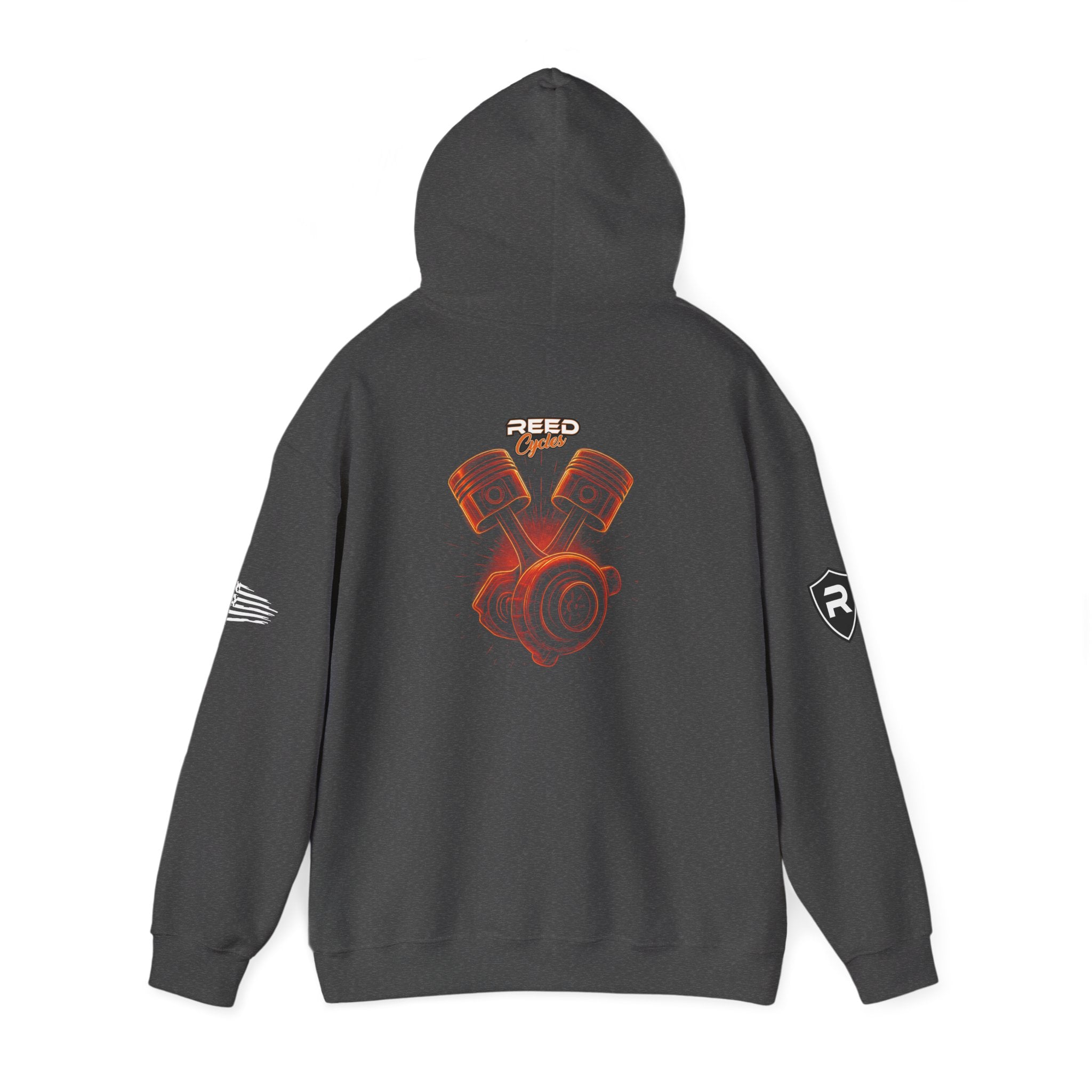 Reed Cycles Boosted Fire Pistons Hooded Sweatshirt