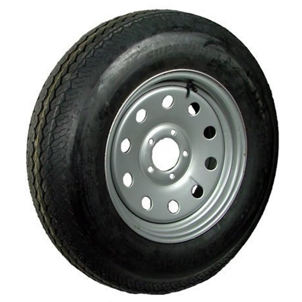 15" Silver Modular Wheel and Radial Tire ST20575R15C with a 5-4.5" Bolt Circle - 128694GCCWT31R-PMK