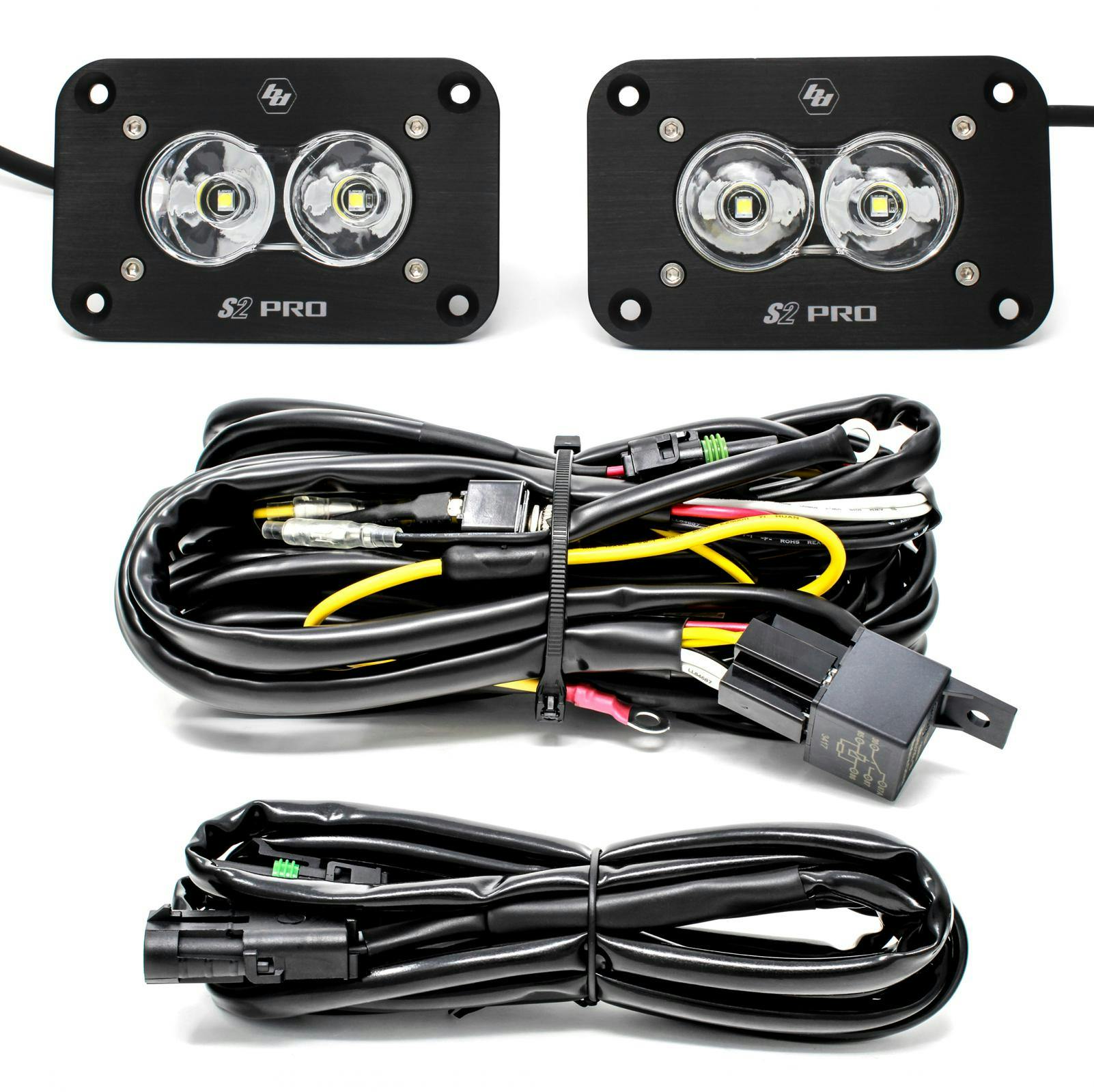 Baja Designs 487808 S2 Pro Black Flush Mount LED Light Pod Reverse Kit