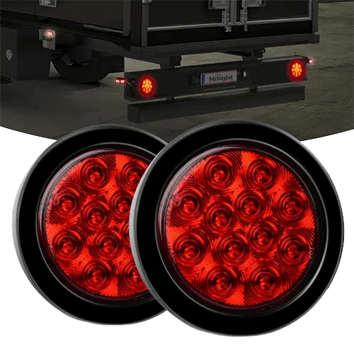 4 Inch Red Round 12Leds Tail Light (Pair)