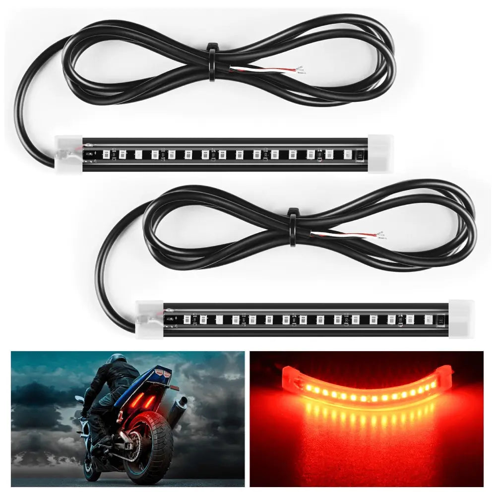 5 Inch 15Leds Red Light Strip 2PCS
