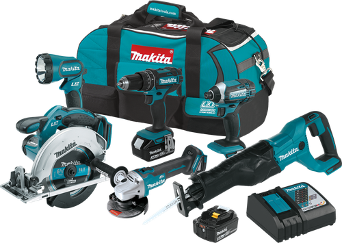 18V LXT™ Lithium-Ion Cordless 6-Pc. Combo Kit (3.0Ah), Rapid Optimum Charger, XT610