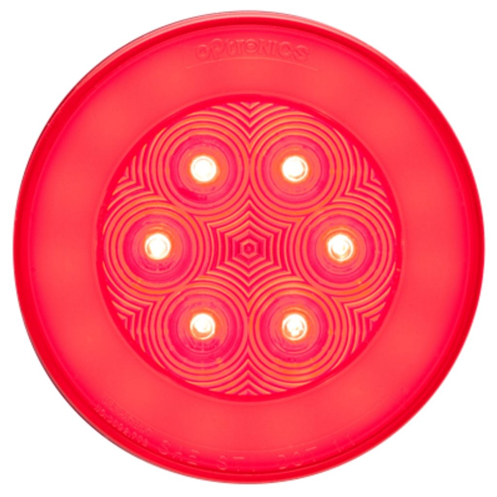 Optronics 4" Round GloLight Stop/Turn/Taillight RED -STL101RBK