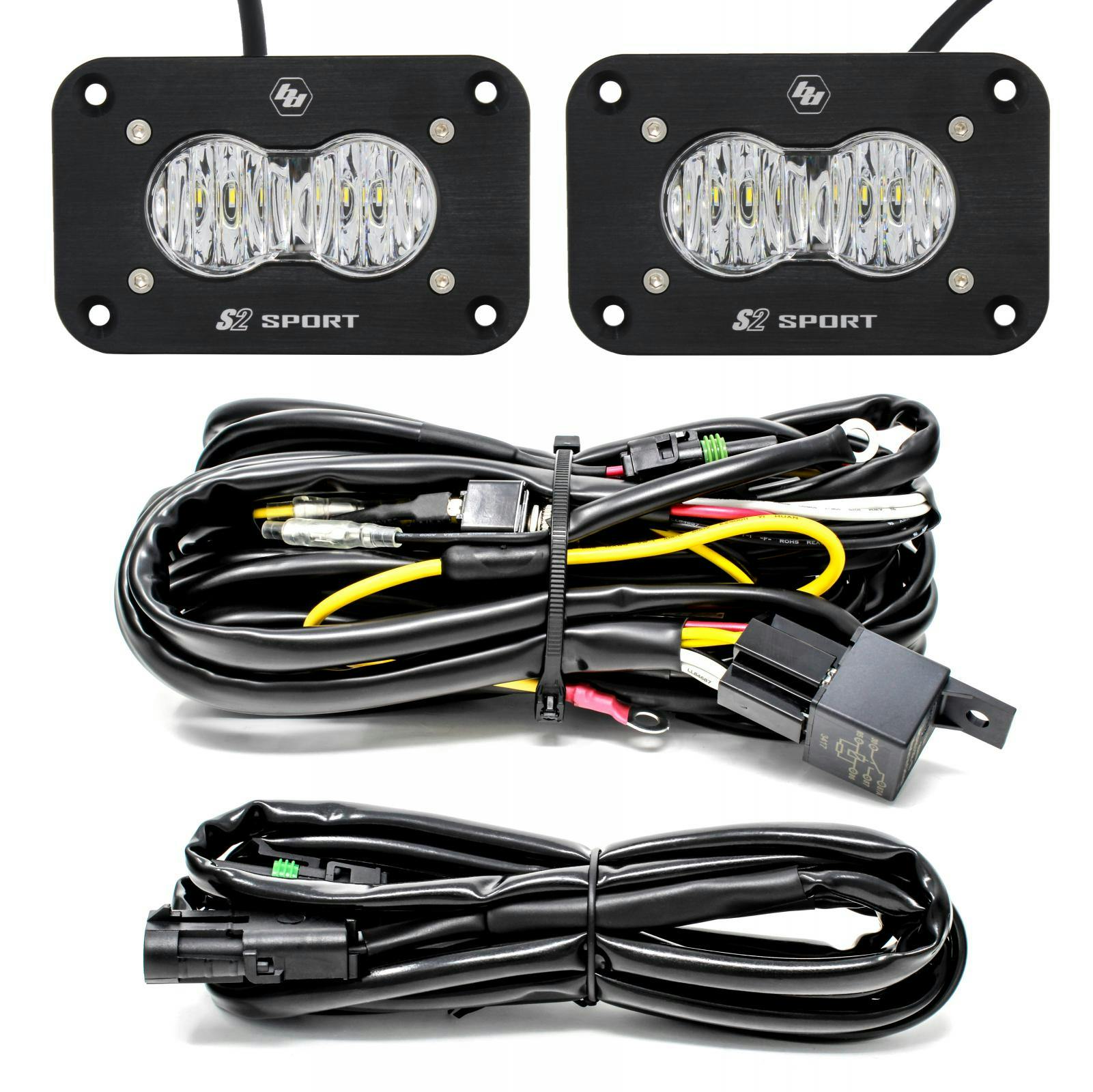 Baja Designs 547807 S2 Sport Black Flush Mount LED Light Pod Reverse Kit
