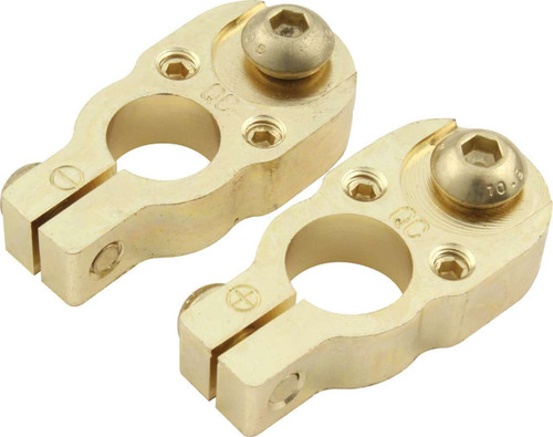 QuickCar 57-620 Top Mount Battery Terminals - Gold Plated Brass - Pair