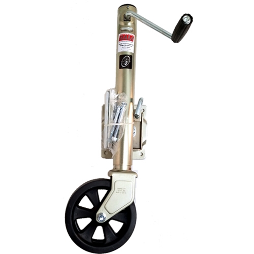 1,500 lbs. Capacity RAM Side Wind Bolt-on Swivel Trailer Jack Zinc Coated with 8" Caster - MJ-1500B