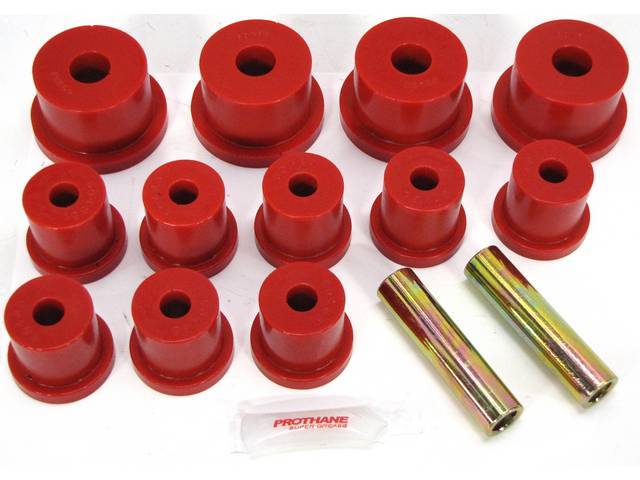 Leaf Spring Shackle Kit, Rear, Prothane, polyurethane, Red, 1/2