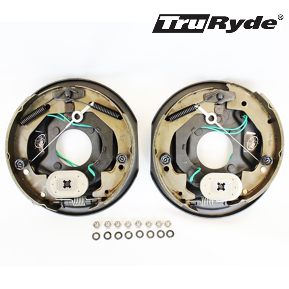 Pair of 10" x 2 1/4" TruRdye Self-Adjusting Electric Brake Assemblies for 3,500 lbs. Trailer Axles - 23158AUTO-IPS