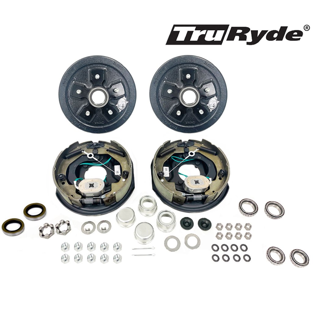 5-4.5" Bolt Circle 3,500 lbs. TruRyde Trailer Axle Self-Adjusting Electric Brake Kit - BK545ELEAUTO-IPS