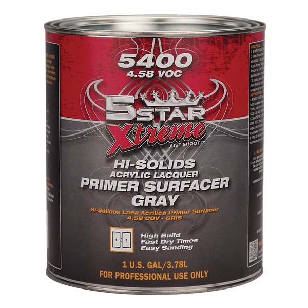 5STAR Acrylic Lacquer Primer Surfacer (1K) - Gray, Gal