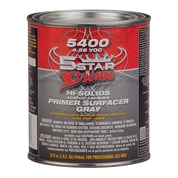 5STAR Acrylic Lacquer Primer Surfacer (1K) - Gray, Qt