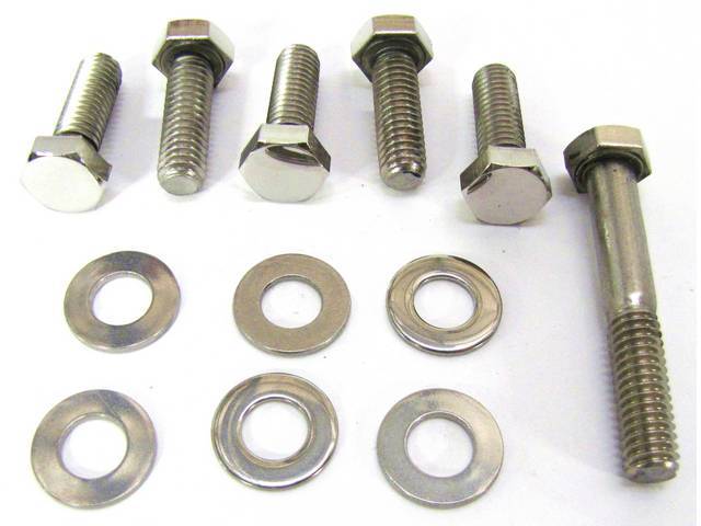 Bolt Kit, Timing Cover, Polished Stainless Steel Hex Head Bolts
