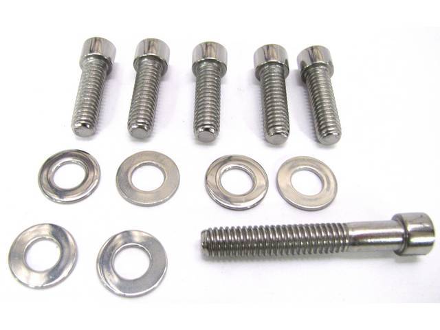 Bolt Kit, Timing Cover, Polished Stainless Steel Allen Head Bolts