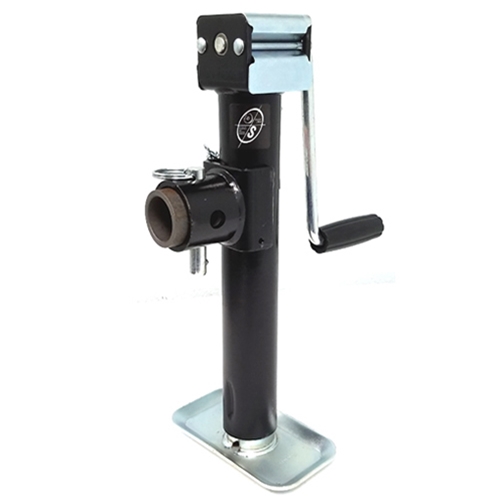 5,000 lb. Side Crank Tubular Swivel Ram Trailer Jack with Weld-on Pipe Mount 10" Travel - TJP-5001S-B