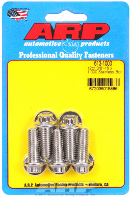 ARP 613-1000 Stainless Steel Bolts - 12 Point Head - 3/8"-16 - 1.000" UHL 5 Pack