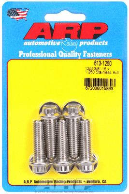 ARP 613-1250 Stainless Steel Bolts - 12 Point Head - 3/8"-16 - 1.250" UHL 5 Pack