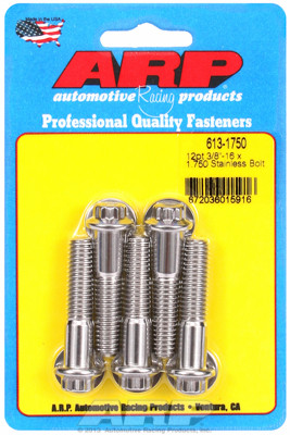 ARP 613-1750 Stainless Steel Bolts - 12 Point Head - 3/8"-16 - 1.750" UHL 5 Pack