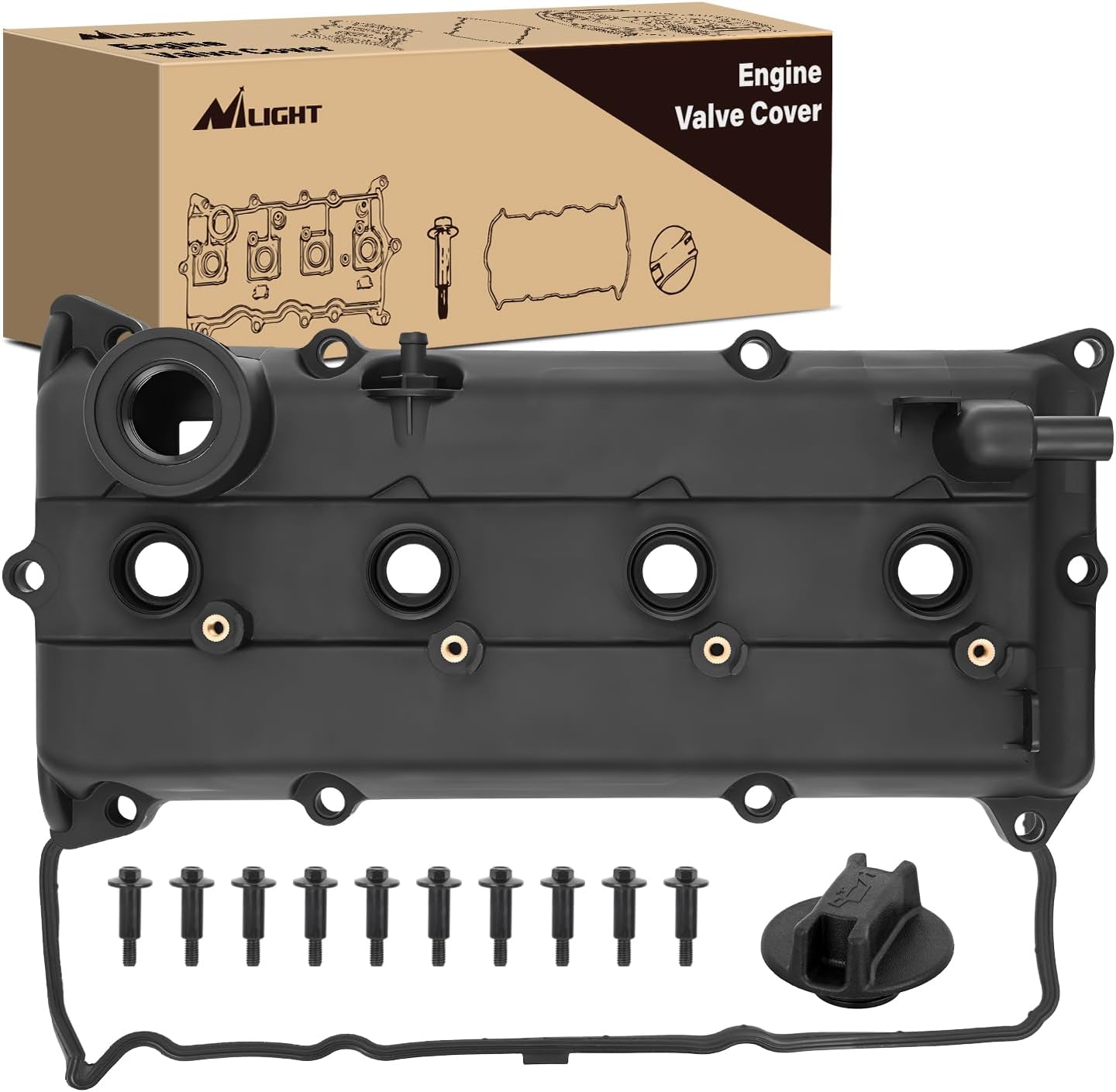Engine Valve Cover Set for Nissan Altima S SL 2002 2003 2004 2005 2006, Base 2002-2004 2006, for Sentra S 2004, Engine Valve Cover for Sentra SER, SER Spec V 2002-2006, 2.5L (Bolts Included)