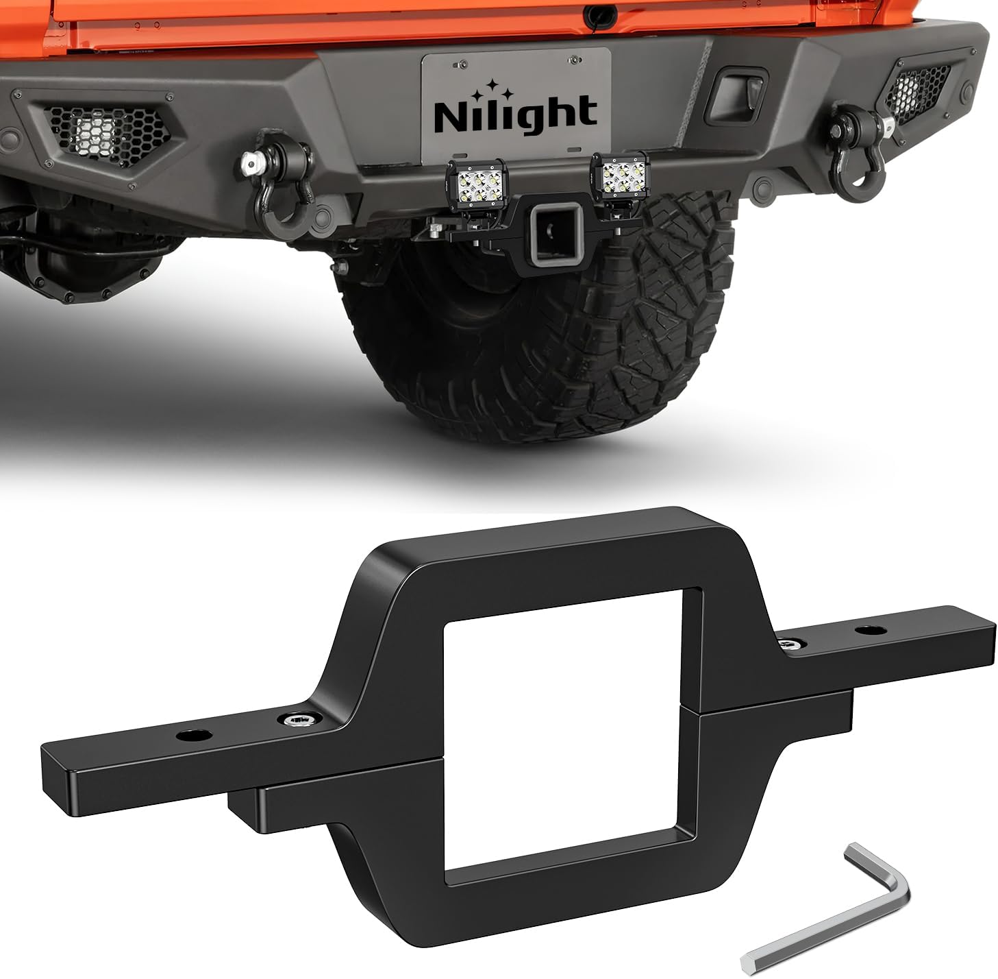 2.5 inch Towing Hitch Mount Bracket for Truck Trailer RV SUV Pick Up fit Dual LED Work Light Reverse Rear Back Up Off Road Lights(Towing Hitch Mount Bracket) Without Light