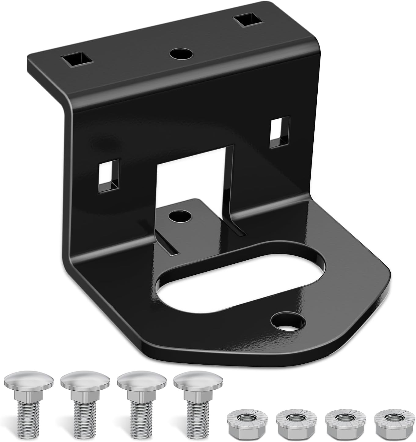 Zero Turn Lawn Mower Hitch with Bolts Versatile Chain Slot for IKON X, IKON XL, ZT-X, ZT-XL OEM Replacement #71514900 Heavy Duty Steel Black