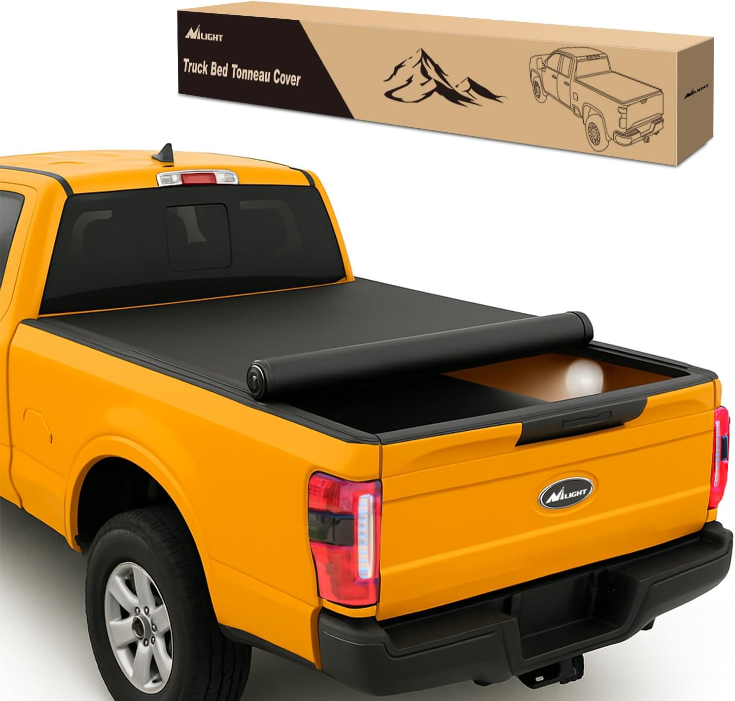 Soft Roll-Up Tonneau Cover Compatible with Ford F250 F350 Super Duty 2017 2018 2019 2020 2021 2022 2023 2024 2025–6.75ft Truck Bed Cover