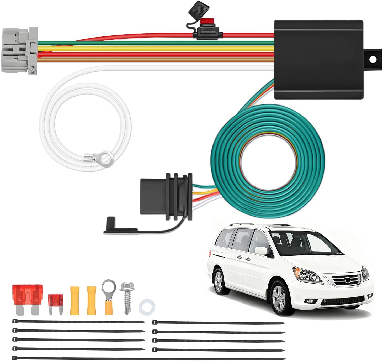 4 Pin Trailer Wiring Harness Kit 56161 Vehicle Standard 4 Way Connector Custom for 2005 2006 2007 2008 2009 2010 Honda Odyssey Simple Fit Tow Hitch Harness