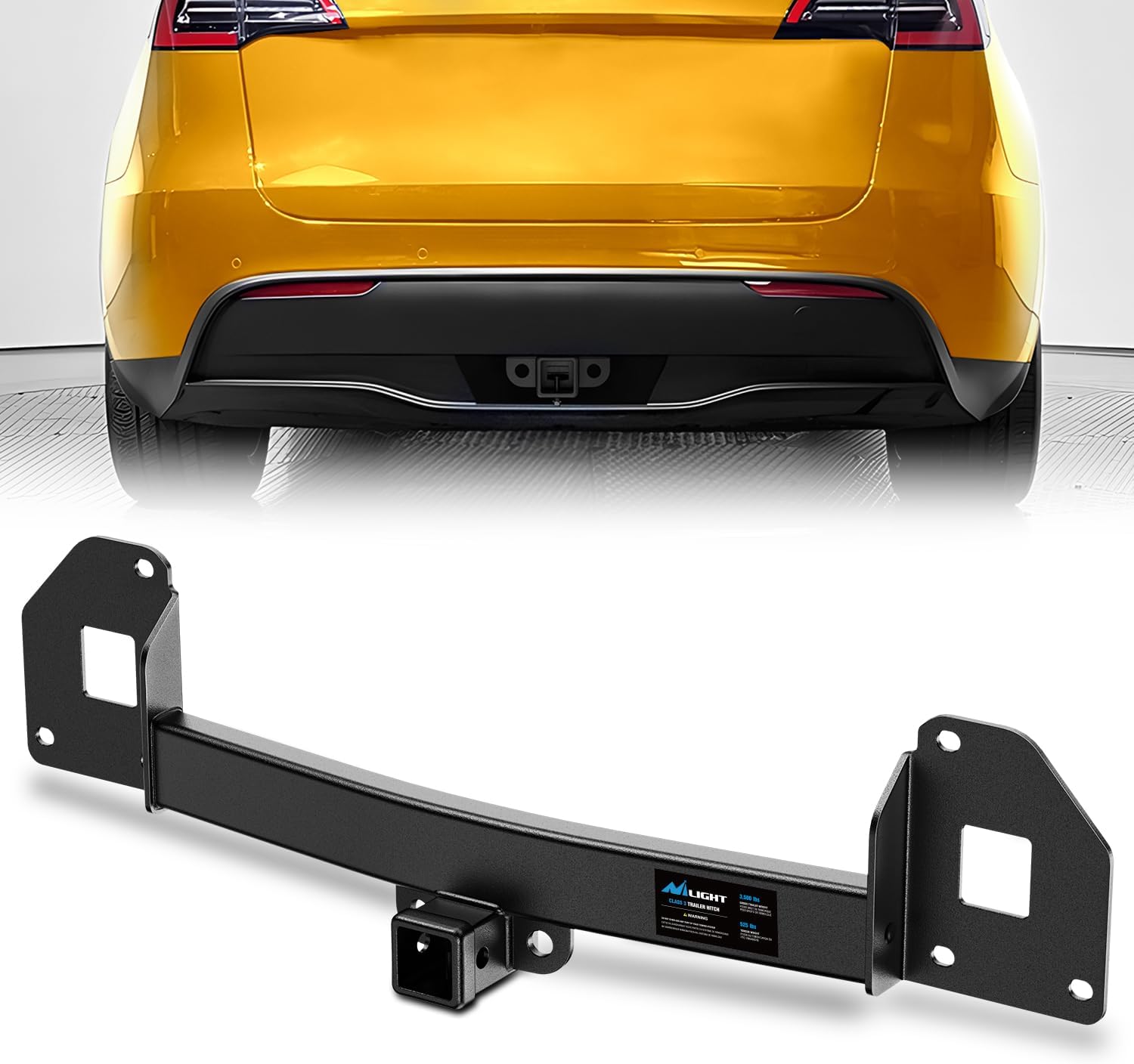 Class 3 Trailer Hitch 2 Inch Receiver Compatible with Tesla Model Y 2020-2026, Multi-Fit Hitch to Receive Ball Mount Cargo Carrier Bike Rack Tow Hook, Black Powder Coated