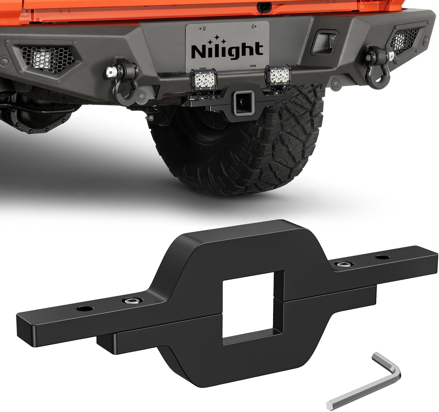 1-1/4 inch Towing Hitch Mount Bracket for Truck Trailer RV SUV Pick Up fit Dual LED Work Light Reverse Rear Back Up Off Road Lights(Towing Hitch Mount Bracket) Without Light