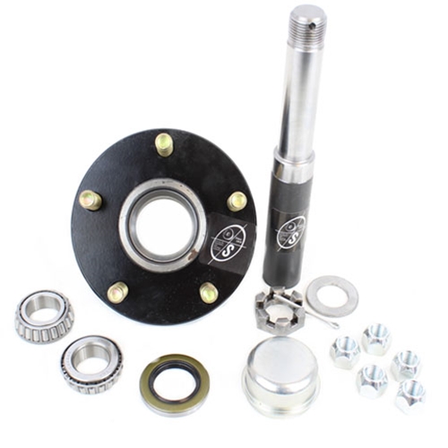 Round R104BT8X BT8 Spindle & 5-4.5" Bolt Circle Trailer Hub - R1BT8BT122E