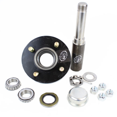 Round R204BT8X BT8 Spindle & 4-4" Bolt Circle Trailer Hub - R2BT8BT121E
