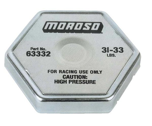 Moroso 63332 Racing Radiator Cap - 31-33 psi - Hex Head - Standard Size