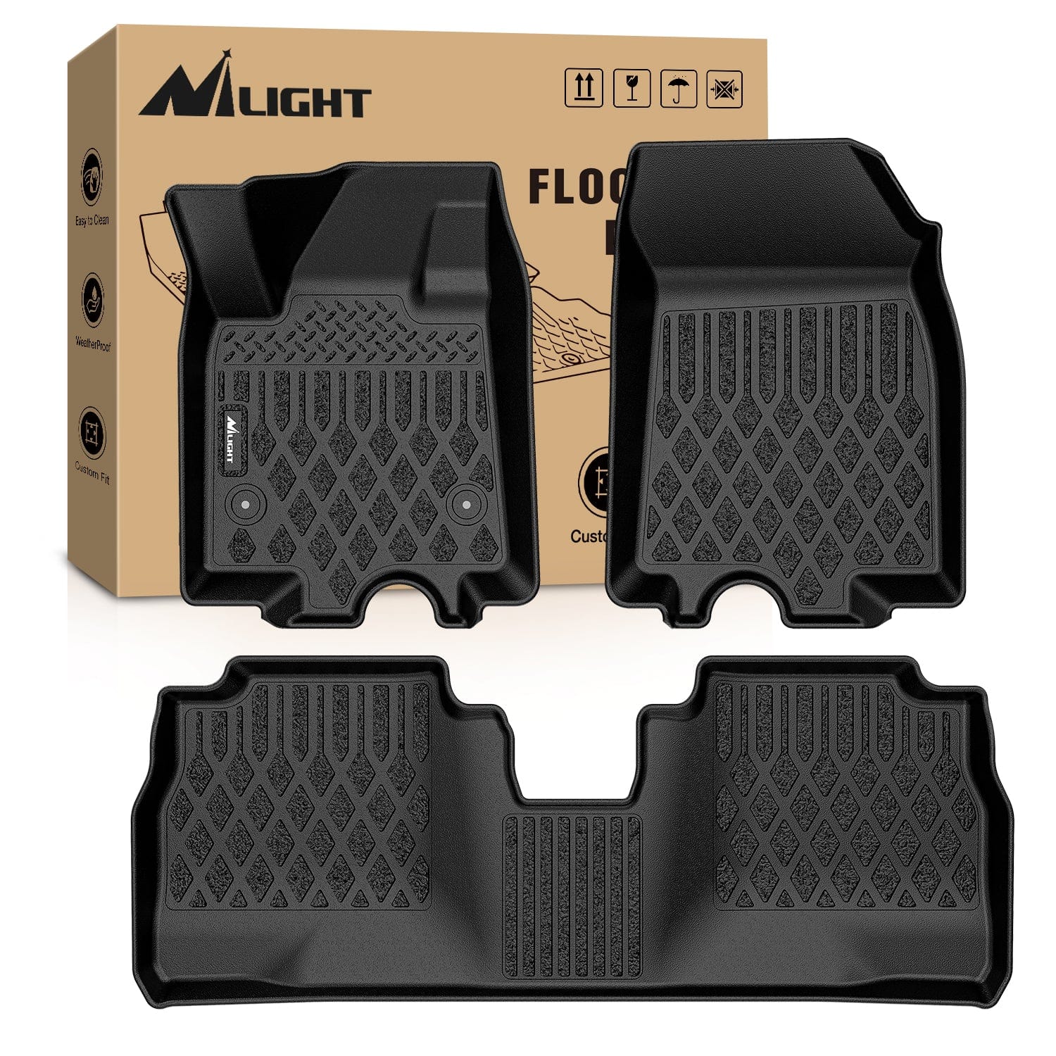 TPE Floor Mats for Chevy Equinox EV Only 2024 2025 2026 All Weather Custom Fit Heavy Duty Floor Liners