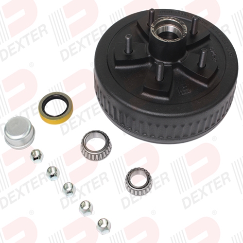Dexter Drum 3.5K axle, 5-5.50 BC, studded 1/2"-20, 1.718 seal, standard grease cap - K08-249-90