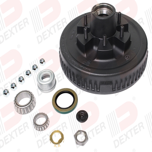 Dexter Drum 5.2K axle,6-5.50 BC, studded 1/2"-20, 2.25 seal, E-Z Lube grease cap - K08-201-98