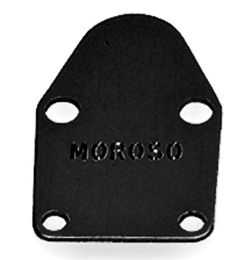 Moroso 65391 Fuel Pump Block Off Plate - Small Block Chevy - Black Aluminum