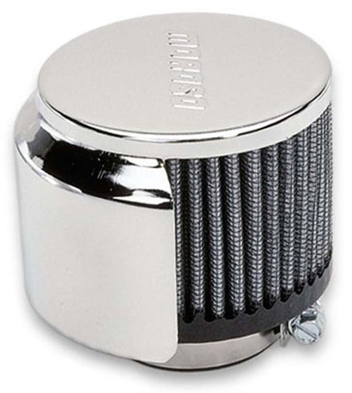 Moroso 68811 Valve Cover Breather - Clamp On - 1.375" ID - Chrome - Half Hood