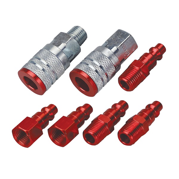 7-Pc Milton Color Fit Coupler Set - 1/4" M-Style Couplers & Plugs