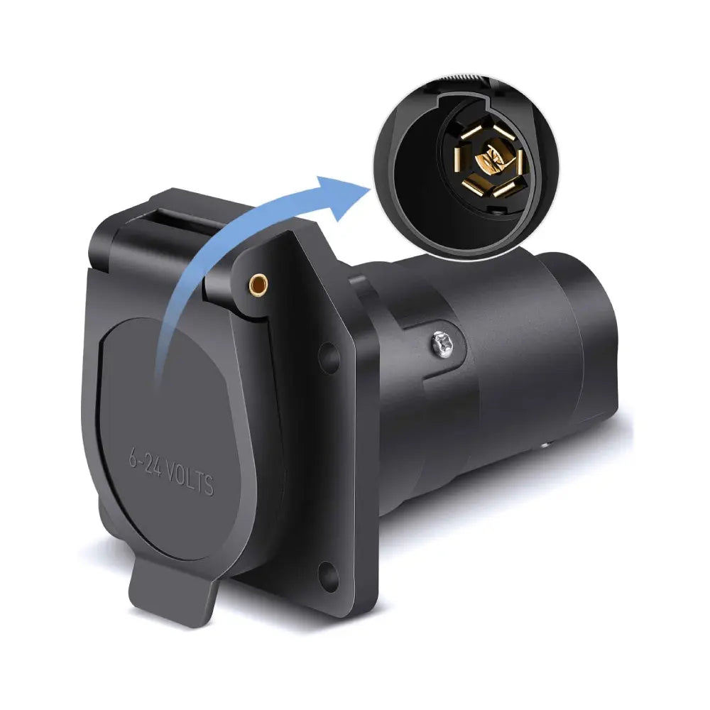 7 Pin Male Trailer Round RV Blade Connector Socket