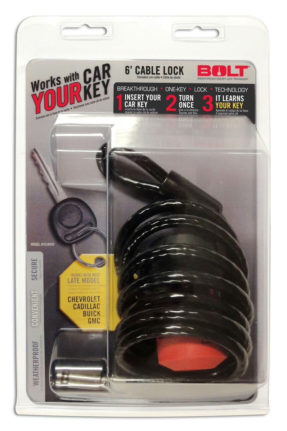 BOLT 7018450 6FT. CABLE LOCK GM LATE MODEL