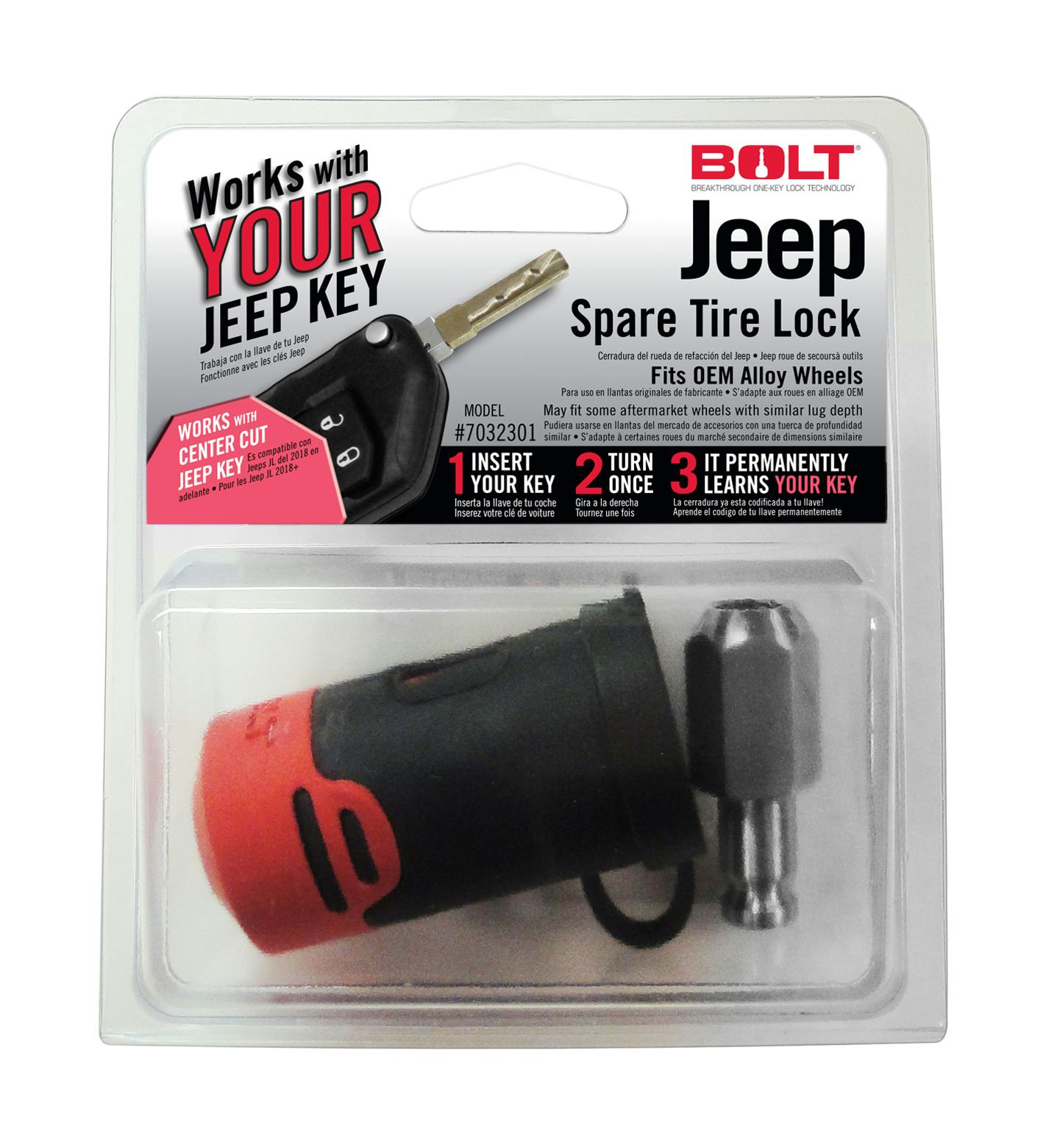 BOLT 7032301 SPARE TIRE LOCK (JEEP JL)