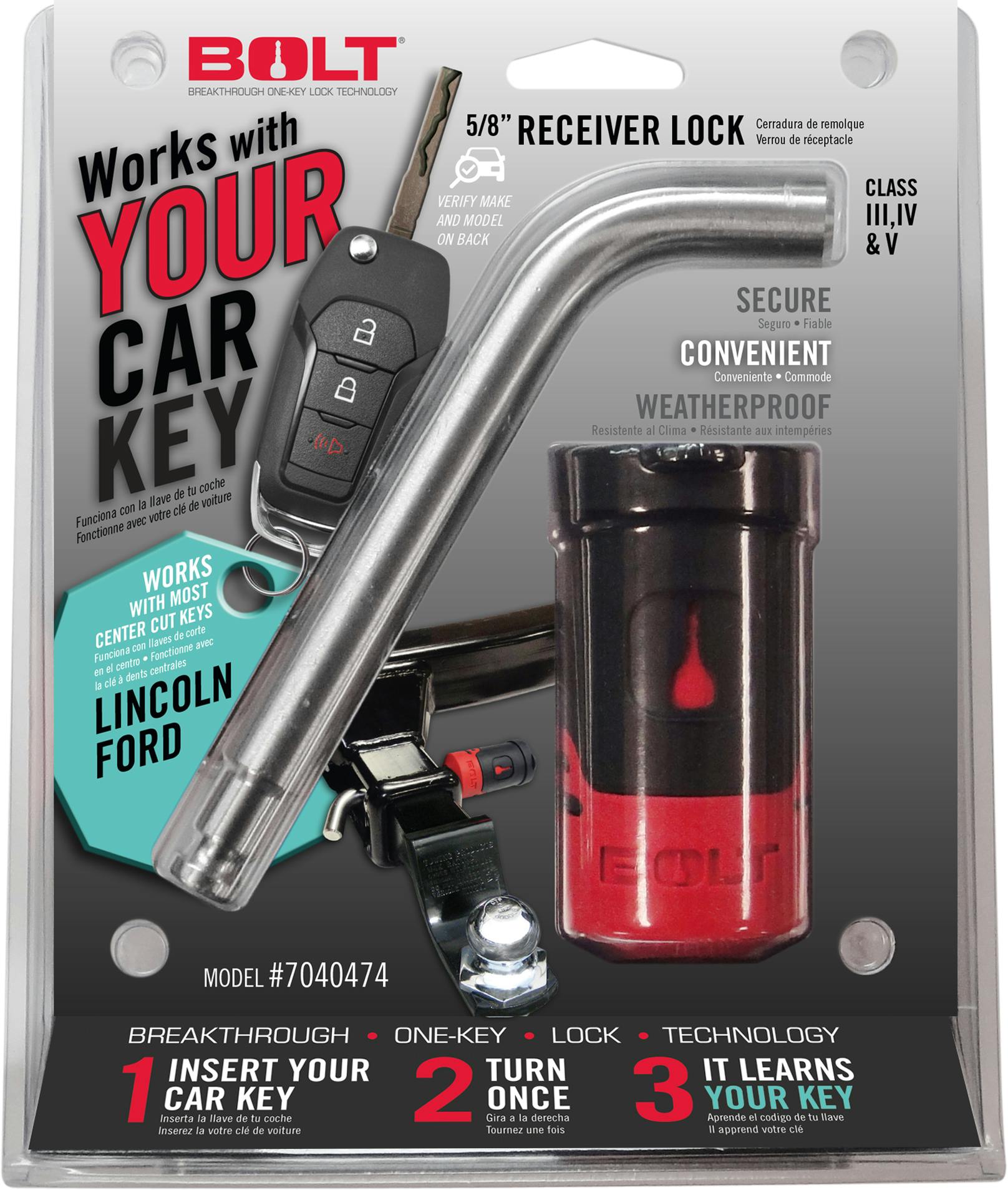 BOLT 7040474 5/8IN. RECEIVER LOCK FORD CENTER CUT